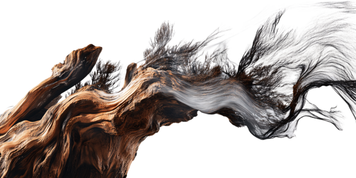 Abstract driftwood texture with flowing lines and organic shapes in brown and silver color palette Concept of nature, art, and design