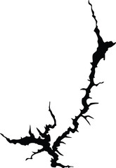 Map of Trinity Lake California USA Silhouette Flat and Outline Design