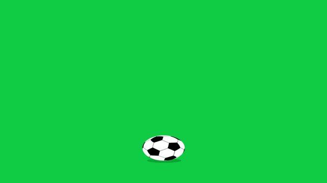 Bouncing soccer ball Motion loop on green screen background 4K
