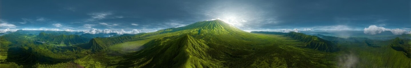 Fototapeta premium Breathtaking nature landscape mountain viewpoint hdr 360 degree panorama