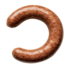 smoked sausage isolated on white