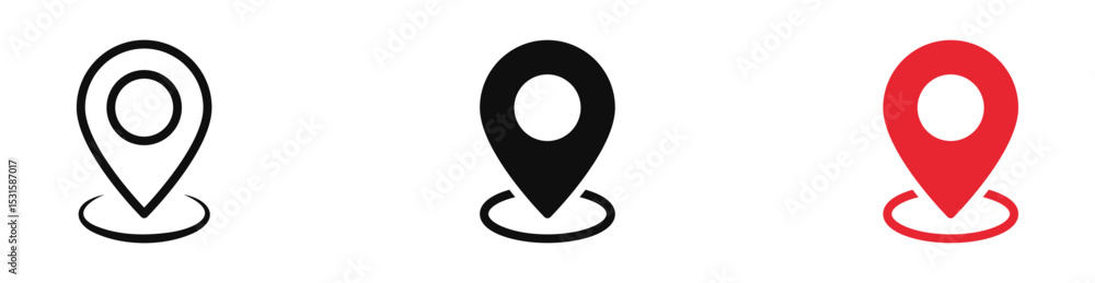Poster Location icon symbol , Map pin place marker. location pointer icon symbol in flat style. Red Location pin icon, Navigation sign