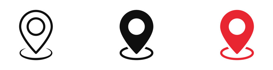 Location icon symbol , Map pin place marker. location pointer icon symbol in flat style. Red Location pin icon, Navigation sign