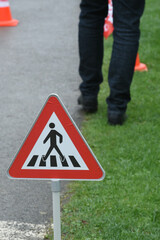 crosswalk road sign on the street