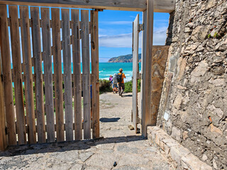 wooden fence as demarcation to other land