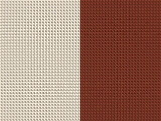 Fototapeta premium Abstract seamless pattern featuring a split design of off-white and terracotta woven textures, ideal for textile or background designs.