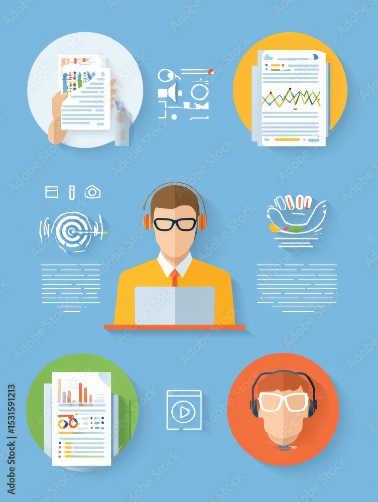 Poster Exploring Different Learning Styles Through an Informative Infographic Showcasing Visual, Auditory, and Kinesthetic Methods With Engaging Illustrations