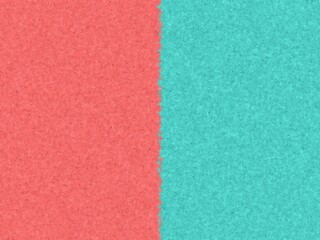 Abstract textured background with two vertical color blocks: coral pink and turquoise blue, separated by a slightly jagged edge.
