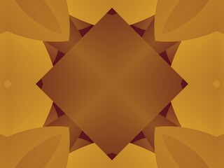 Abstract geometric background featuring a symmetrical design in warm gold and brown tones, perfect for luxurious and elegant projects.