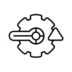 Obraz premium Simplified rotary mold and gear icon in minimal line art style 