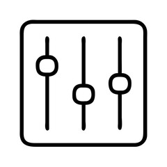 Control panel with sliders in minimalist black and white design  