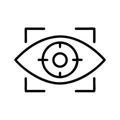 Line art illustration of an eye with target focus design  