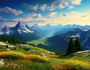 Obraz premium beautiful nature mountain landscape for design use