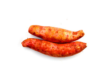 Sweet potato on white background.