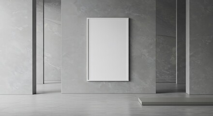 Modern art gallery Minimalist showcase with frame