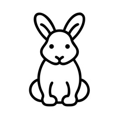 Simple line drawing of a cute rabbit for World Chocolate Day  
