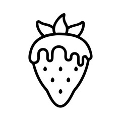 Chocolate-dipped strawberry outline illustration for World Chocolate Day  