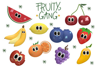 FRUITY GANG – Fruits Character Bundle including Lemon, Cherry, Orange and More