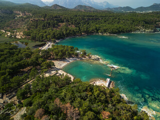 Obraz premium Phaselis Beach in Turkey - Drone View