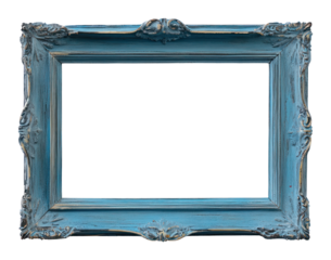 PNG Rectangle vintage picture framed mockup blue decorative elegant.