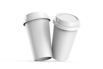 Paper Coffee Realistic Takeaway Cup Mockup 3D Rendering