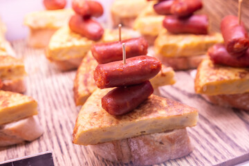 Pinchos or Spanish tapas to eat with beer.