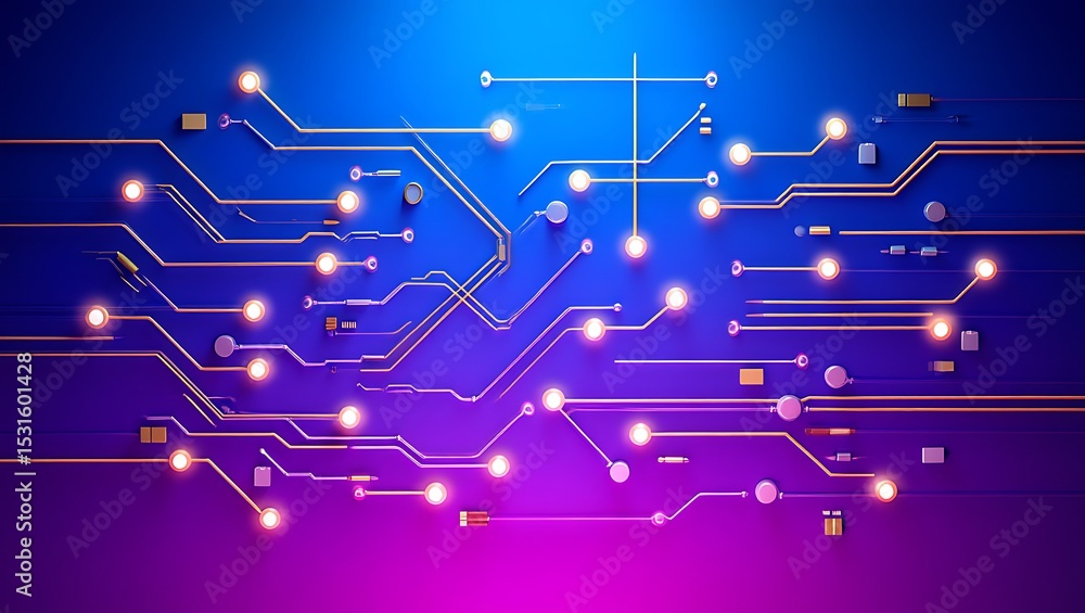 Aufkleber abstract circuit board design illuminated pathways of technology