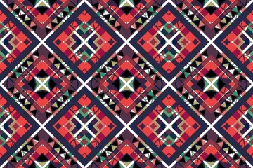 Ethnic seamless patterns with simple shapes. Tribal and ethnic fabrics. African, American, Mexican, Indian styles. Simple geometric pattern elements are best used in design, textile printing.