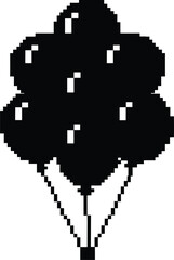 Obraz premium Pixel-style balloon bundle - Floating bunch with ropes, EPS JPEG PNG