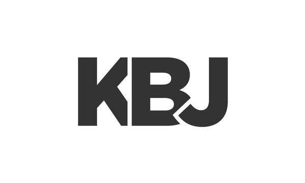 KBJ logo design template with strong and modern bold text. Initial based vector logotype featuring simple and minimal typography. Trendy company identity.