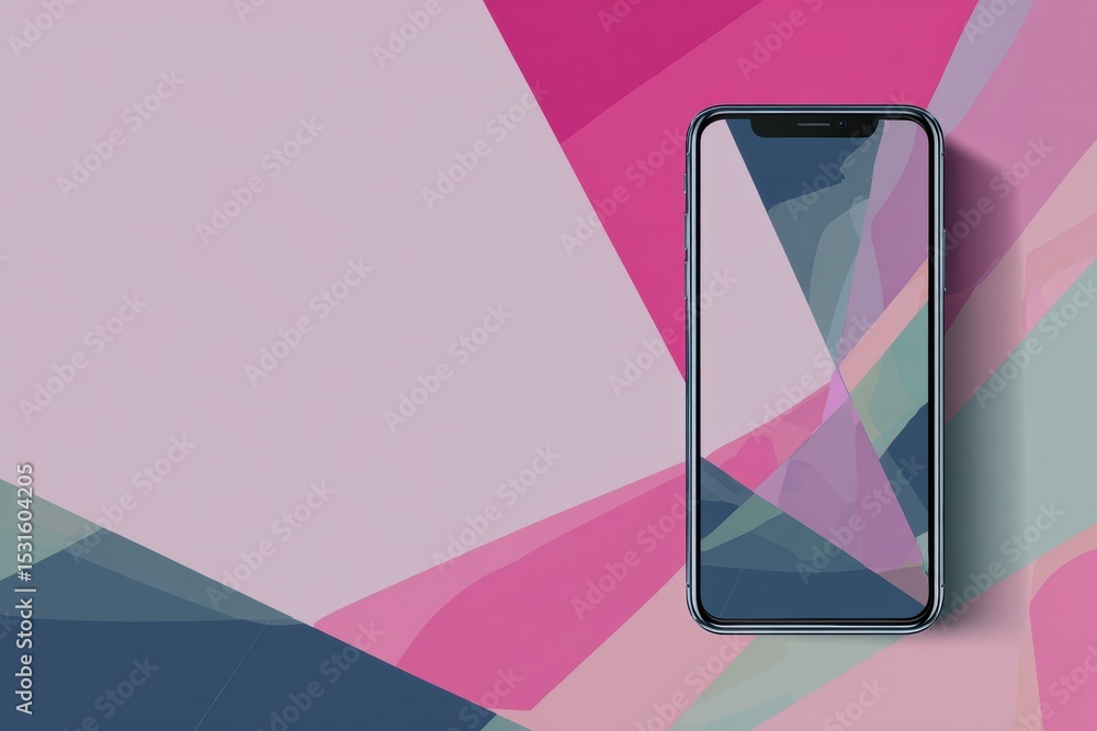 Aufkleber Mobile App Crash Screen Featuring Abstract Geometric Distortion With a Clean Left Margin for Design Clarity
