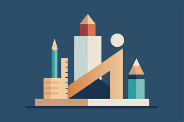 Obraz premium Vector illustration of office supplies