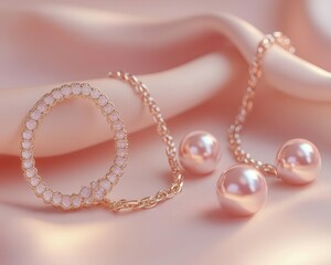 3Drendered highend fashion accessories, soft colors, elegant atmosphere, closeup