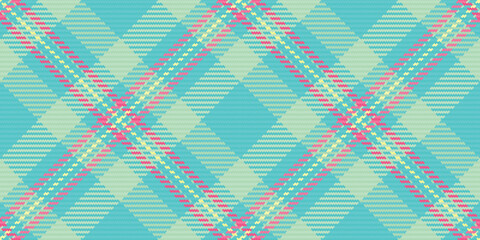 Vibrant teal and pastel plaid pattern.  Perfect for textile designs, website backgrounds, or fashion projects. This cheerful, seamless texture evokes feelings of freshness and summer.
