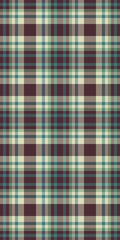 Elegant muted plaid pattern.  Subtle teal, beige, and maroon hues create a sophisticated textile texture ideal for fashion, home decor, or website backgrounds.  Evokes feelings of warmth and comfort.