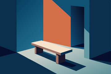 3d render of a chair with a blue background