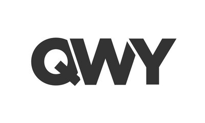 QWY logo design template with strong and modern bold text. Initial based vector logotype featuring simple and minimal typography. Trendy company identity.