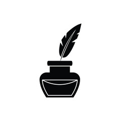 Quill And Ink Icon Vector Design.