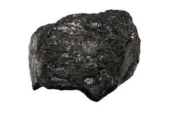 Close-up of graphite mineral, isolated on white background