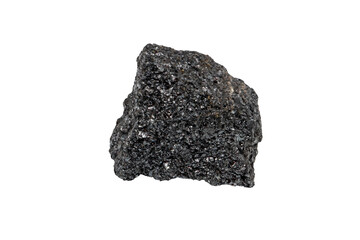 Close-up of hematite mineral, isolated on white background