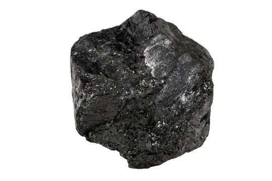 Close-up of graphite mineral, isolated on white background
