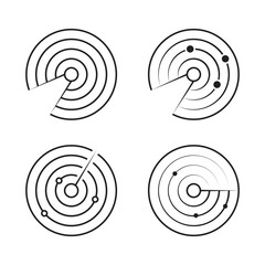 Radar Screen Icon Set Vector Design.