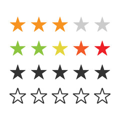 Rating Stars Icon Set Vector Design.