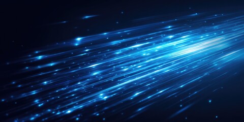 Fototapeta premium Abstract dynamic blue light streaks