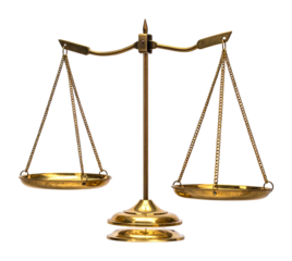 Pristine Scales of Justice in Delicate Balance for Art and Design, Isolated on Transparent Background