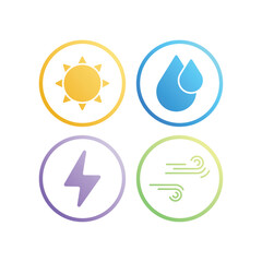 Renewable Energy Icon Set Vector Design.