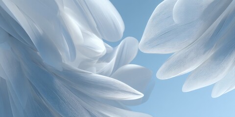 Obraz premium Delicate, light-blue and white abstract forms