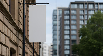 Blank Sign Mockup in Urban Setting