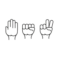 Rock, Scissors, Paper Icon Set Vector Design.