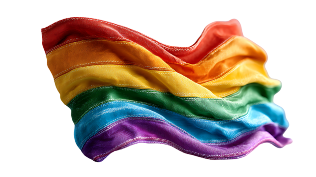 Vibrant Rainbow Pride Flag in Motion Detailed Texture